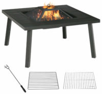 Zahradní stůl s ohništěm 3v1 81 x 81 x 53 cm